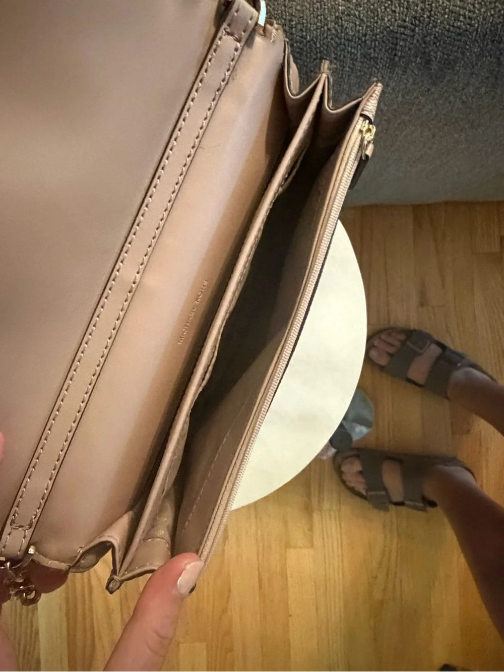 Michael Kors Blush Pink Logo-Print Crossbody Clutch
